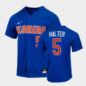 #5 Colby Halter College Baseball Florida Gators 2022 Full-Button Men's Royal Jersey 971321-298