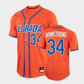 #34 Kris Armstrong College Baseball Florida Gators 2022 Full-Button Men's Orange Jersey 777728-208