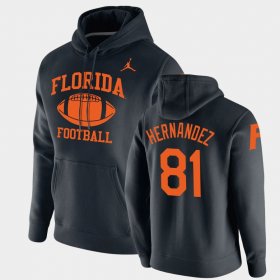 #81 Aaron Hernandez Retro Football UF Pullover Men's Black Hoodie 784373-706