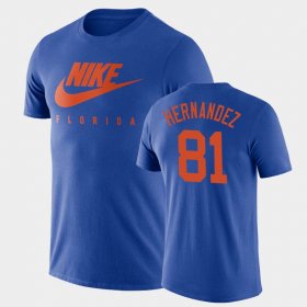 #81 Aaron Hernandez Spring Break Futura University of Florida Essential Futura Men Royal T-Shirt 850451-855