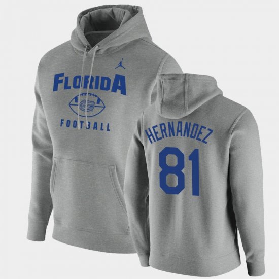 #81 Aaron Hernandez Oopty Oop Florida Football Pullover Men\'s Gray Hoodie 450505-815