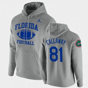 #81 Antonio Callaway Retro Football Florida Pullover Men Heathered Gray Hoodie 566670-456