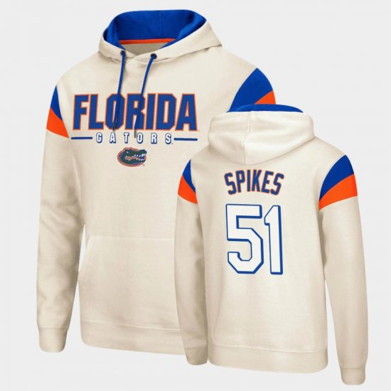 #51 Brandon Spikes Fortress Florida Pullover Men Cream Hoodie 297140-242