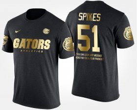 #51 Brandon Spikes Gold Limited Florida Short Sleeve With Message Mens Black T-Shirt 576771-623