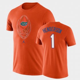 #1 CJ Henderson Football Icon Florida Legend Men Orange T-Shirt 140175-286
