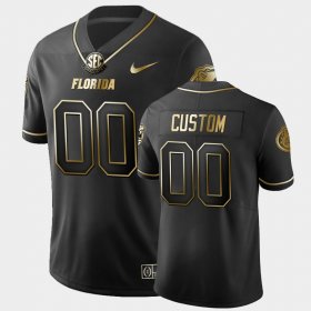 #00 Custom College Football Florida Golden Edition Limited Mens Black Jersey 496059-993