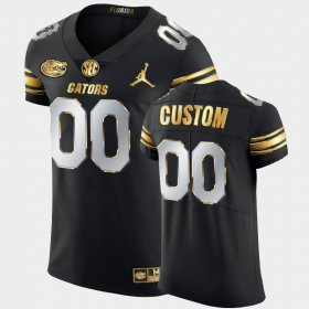 #00 Custom Golden Edition University of Florida 2020-21 Authentic Mens Black Jersey 732757-633