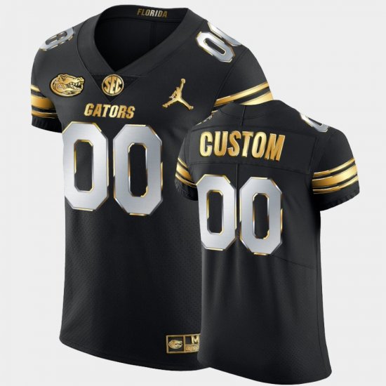 #00 Custom Golden Edition University of Florida 2020-21 Authentic Mens Black Jersey 732757-633