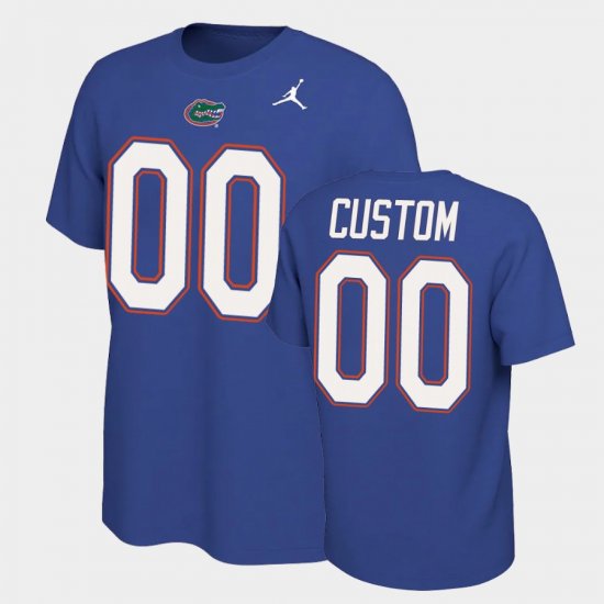 #00 Custom Name and Number University of Florida Name & Number Retro Men Royal T-Shirt 236476-423