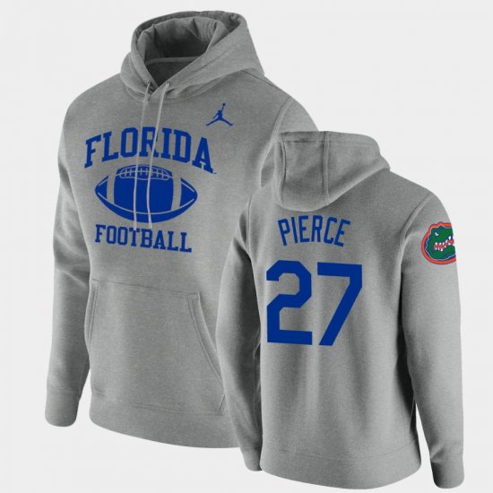 #27 Dameon Pierce Retro Football UF Pullover Mens Heathered Gray Hoodie 549714-364