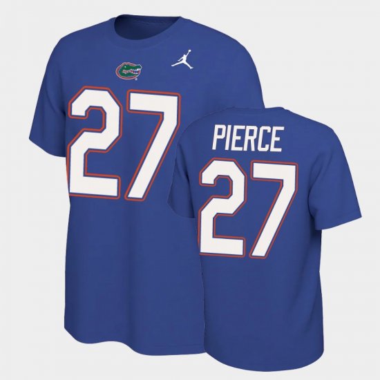 #27 Dameon Pierce Name and Number Florida Gators Name & Number Retro Men\'s Royal T-Shirt 753152-548