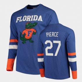 #27 Dameon Pierce Old School Florida Football Long Sleeve Men's Royal T-Shirt 729084-741