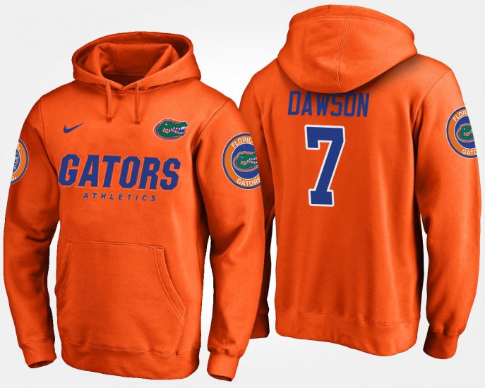 #7 Duke Dawson Name and Number University of Florida Men Orange Hoodie 849039-162