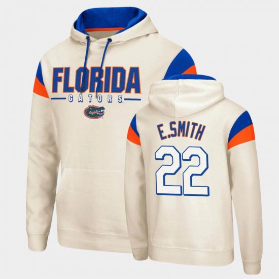 #22 Emmitt Smith Fortress Florida Gators Pullover Men\'s Cream Hoodie 457282-478
