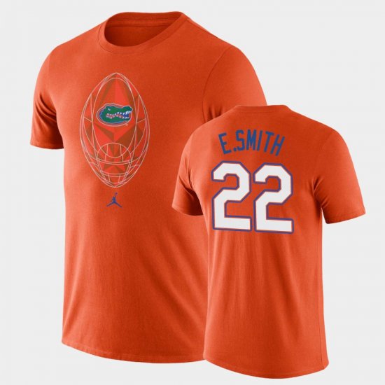 #22 Emmitt Smith Football Icon Florida Gators Legend Men\'s Orange T-Shirt 378218-804