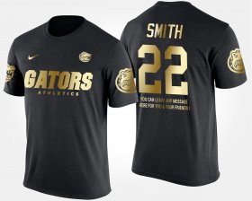 #22 Emmitt Smith Gold Limited UF Short Sleeve With Message Men's Black T-Shirt 603961-887