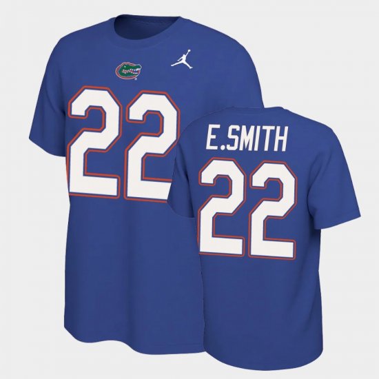 #22 Emmitt Smith Name and Number Florida Gators Name & Number Retro Men\'s Royal T-Shirt 995099-801