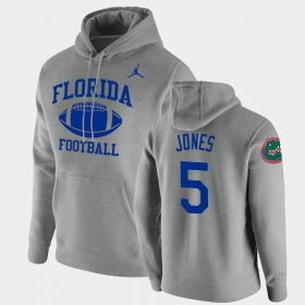 #5 Emory Jones Retro Football Florida Gators Pullover Men's Heathered Gray Hoodie 530277-563