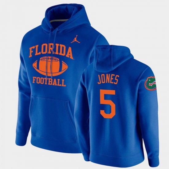 #5 Emory Jones Retro Football Florida Pullover Men Royal Hoodie 974782-881