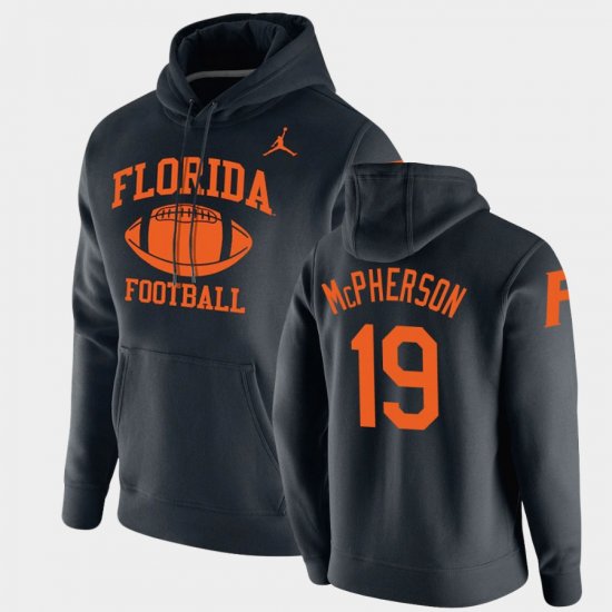 #19 Evan McPherson Retro Football UF Pullover Men\'s Black Hoodie 755073-281