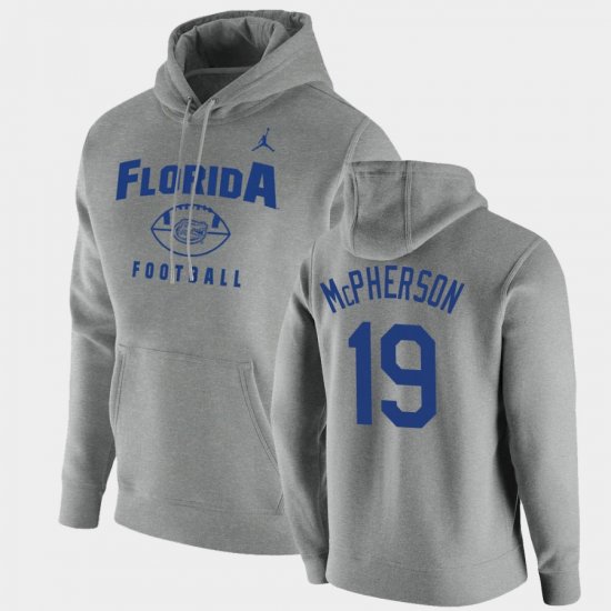#19 Evan McPherson Oopty Oop Florida Football Pullover Mens Gray Hoodie 745631-470