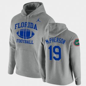 #19 Evan McPherson Retro Football University of Florida Pullover Men Heathered Gray Hoodie 219422-248