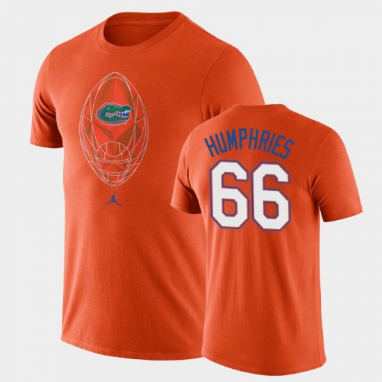 #66 Jaelin Humphries Football Icon UF Legend Mens Orange T-Shirt 735887-759