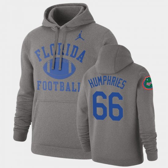 #66 Jaelin Humphries Retro Football Florida Pullover Men\'s Gray Hoodie 613570-648