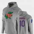 #10 Josh Hammond Vault Logo Club Florida Pullover Mens Heathered Gray Hoodie 717145-393