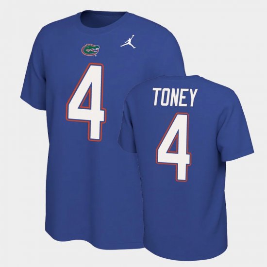 #4 Kadarius Toney Name and Number Florida Name & Number Retro Men Royal T-Shirt 664670-472