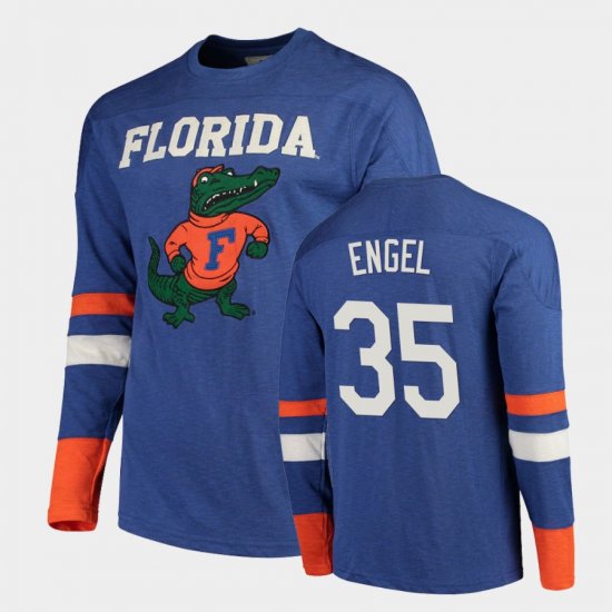 #35 Kyle Engel Old School Florida Gators Football Long Sleeve Mens Royal T-Shirt 461445-323