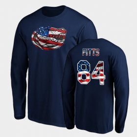 #84 Kyle Pitts Banner Wave UF Long Sleeve Men's Navy T-Shirt 839558-426