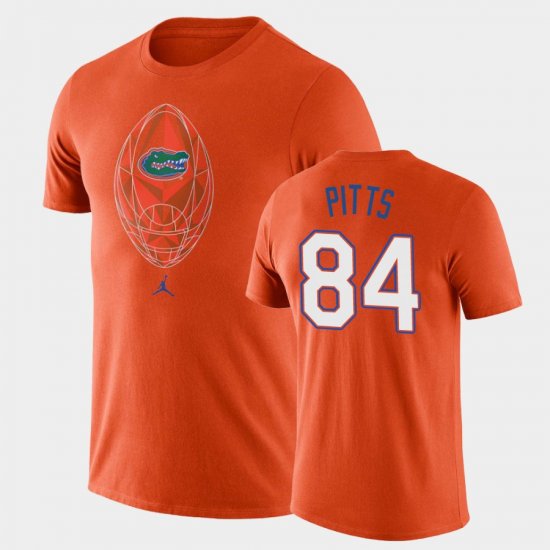 #84 Kyle Pitts Football Icon University of Florida Legend Mens Orange T-Shirt 210004-883