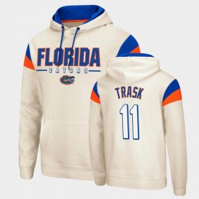 #11 Kyle Trask Fortress Florida Pullover Mens Cream Hoodie 484880-631