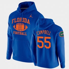 #55 Kyree Campbell Retro Football Florida Gators Pullover Mens Royal Hoodie 637624-724