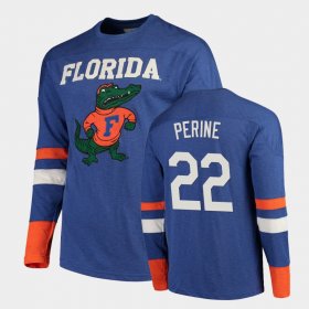 #22 Lamical Perine Old School Florida Football Long Sleeve Men's Royal T-Shirt 575517-718