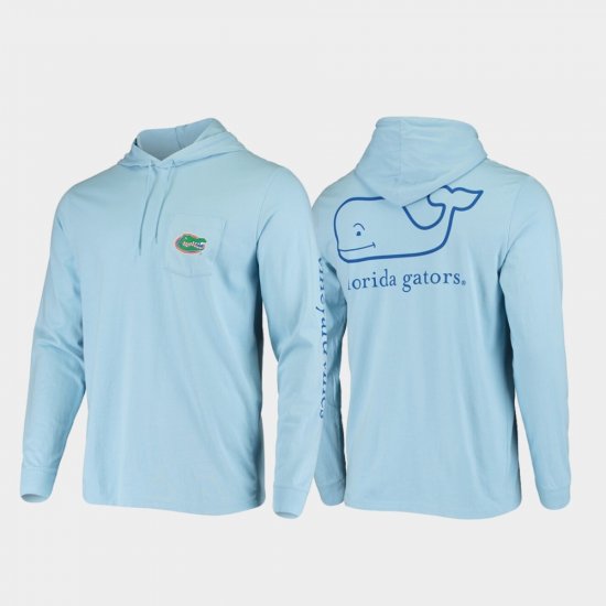 Whale UF Hooded Long Sleeve Mens Light Blue T-Shirt 994804-636
