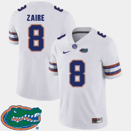#8 Malik Zaire College Football Florida 2018 SEC Mens White Jersey 969539-217