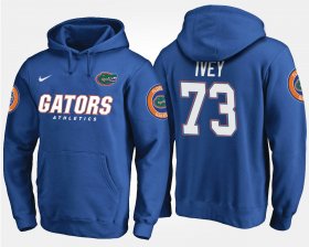 #73 Martez Ivey Name and Number Florida Men Blue Hoodie 700567-336