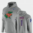 #1 Percy Harvin Vault Logo Club Florida Gators Pullover Men's Heathered Gray Hoodie 449932-853