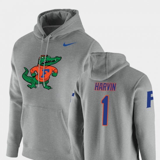 #1 Percy Harvin Vault Logo Club Florida Gators Pullover Men\'s Heathered Gray Hoodie 449932-853