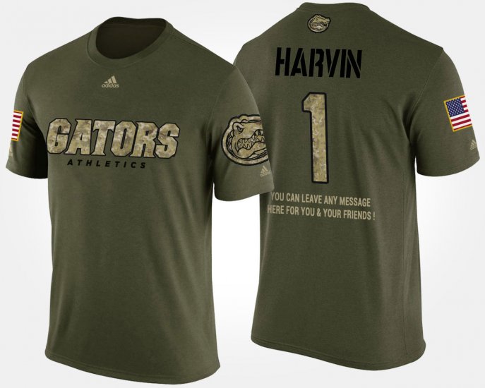 #1 Percy Harvin Military University of Florida Short Sleeve With Message Mens Camo T-Shirt 496517-723