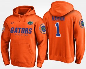 #1 Percy Harvin Name and Number Florida Gators Men Orange Hoodie 152959-368