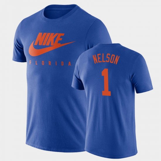 #1 Reggie Nelson Spring Break Futura University of Florida Essential Futura Mens Royal T-Shirt 161147-943