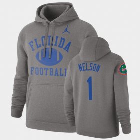 #1 Reggie Nelson Retro Football University of Florida Pullover Men's Gray Hoodie 555103-593