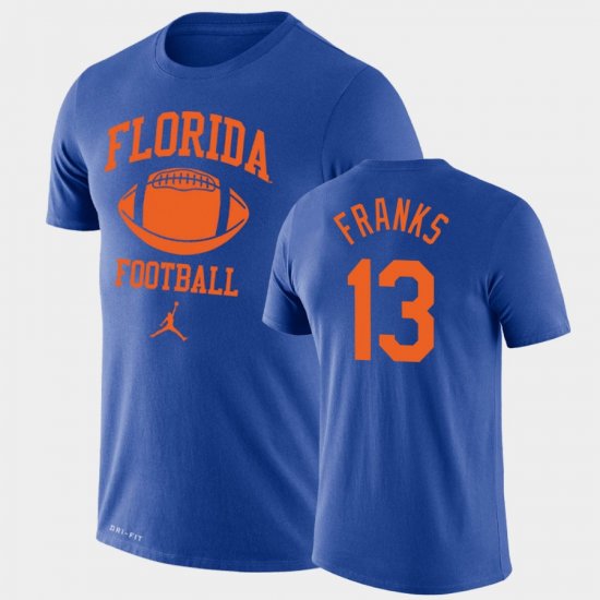#13 Feleipe Franks Retro Football UF Lockup Legend Performance Men Royal T-Shirt 258663-423