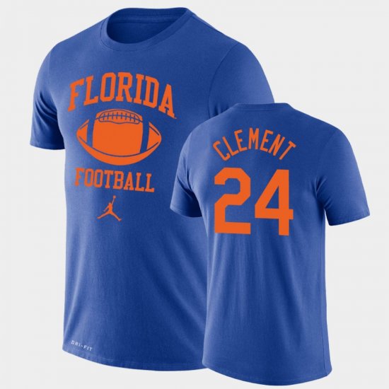 #24 Iverson Clement Retro Football UF Lockup Legend Performance Mens Royal T-Shirt 751411-557