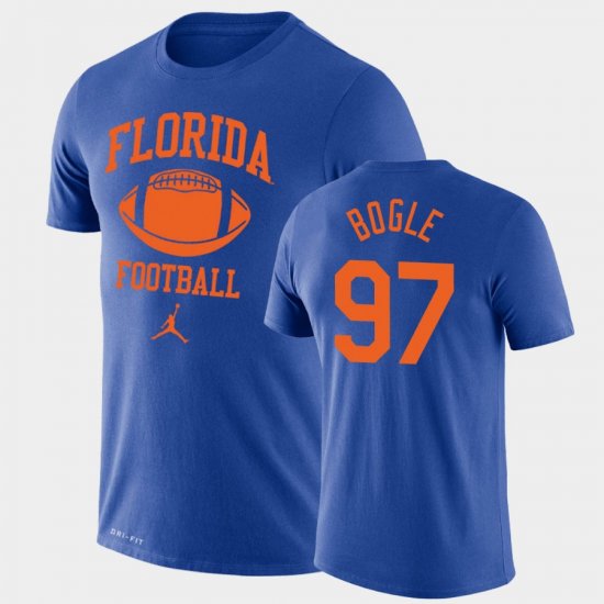 #97 Khris Bogle Retro Football Florida Lockup Legend Performance Men\'s Royal T-Shirt 825735-892