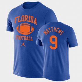 #9 Luke Matthews Retro Football Florida Lockup Legend Performance Men's Royal T-Shirt 328200-594