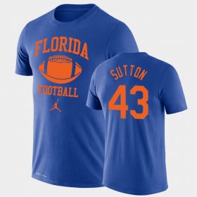 #43 Nicolas Sutton Retro Football University of Florida Lockup Legend Performance Men's Royal T-Shirt 880951-439